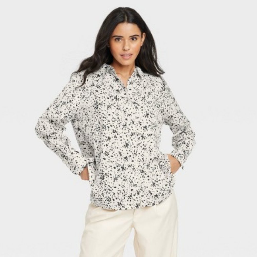 NWOT - Women's Long Sleeve Collard Button-Down From - A New Day